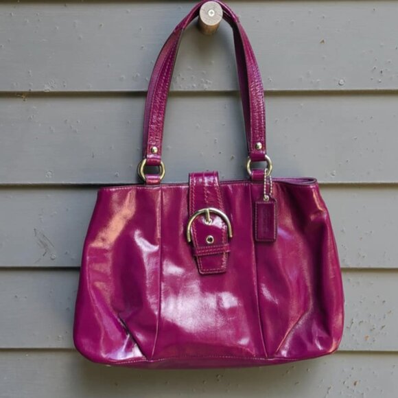Coach SOHO Plumb Patient Leather Handbag NWOT! - Picture 1 of 13